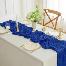 1pc Cheesecloth Table Runner, Semi-Transparent Gauze Tablecloth, Bohemian Or Rustic Style Wedding Table Decor, Suitable For Wedding Decoration, Arch Drapery, Bridal Shower, Holiday Party Decor - Multicolor - View 68