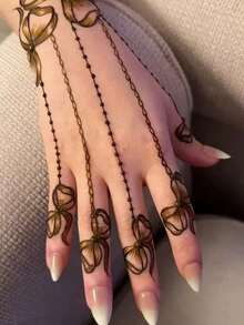 2pcs Brown Henna Tattoo Cream Semi-Permanent Tattoo Ink For Arm, Shoulder, Neck, Collarbone, Body, Long-Lasting Color Retention, Plant-Based Tattoo Ink - Coffee Brown - View 5