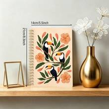 1PC A5 Rainforest Wind Tattoo Illustration Notebook Class Notes Handbook, Portable Notebook, Suitable For Professionals, Students And Office Use - Perfect Gift Choice - Multicolor - View 3