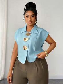 Plus Size Utility Workwear - Blue - View 1