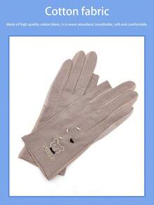 1 Set Ladies Thin Fingerless Gloves In Black, Beige, Purple - UV Protection, Non-Slip, Breathable, Touch Screen Functionality, Summer Sun Protection Gloves - Purple - View 2