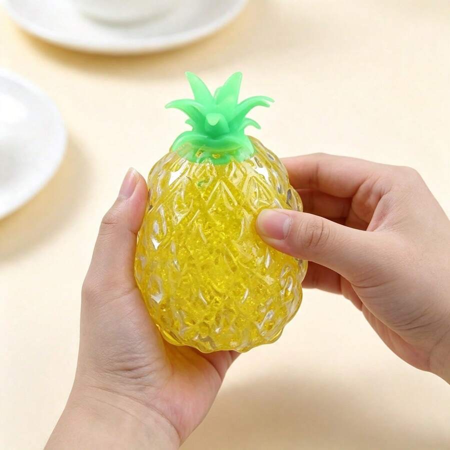 1pc Crunchy Squishy Soft Fast Rebound Transparent Pineapple Shaped Squeeze Toy, Sensory Stress Relief Squeeze Ball, Realistic Cheese Decompression Toy, Relax And Focus, Fashionable Practical Gift, Suitable For Birthday, Easter, Halloween, Christmas And Various Party Gifts