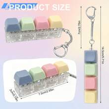 4-In-1 Keyboard Fidget Toy, Keyboard Stress Relief Button Clicker, Keyboard Stress Relief Keychain, Button Pressure Relief Stress Gift (No Light) - Multicolor - View 3