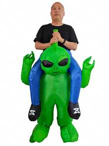 Halloween Christmas Party Alien Inflatable Costume, Unisex Inflatable Costume, Holiday Personalized Outfit Inflatable Costume, Blower Included, Battery Not Included - Size S Is Suitable for Heights 0.9m-1.2m - View 1