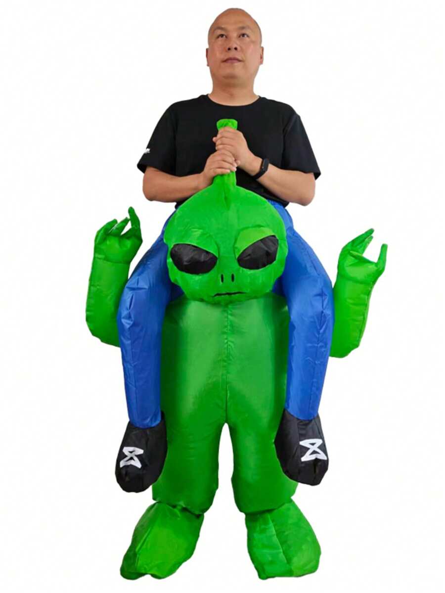 Halloween Christmas Party Alien Inflatable Costume, Unisex Inflatable Costume, Holiday Personalized Outfit Inflatable Costume, Blower Included, Battery Not Included - Size S Is Suitable for Heights 0.9m-1.2m - View 1