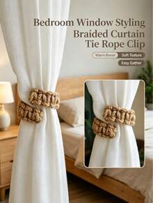 Curtain Tieback Braided Curtain Rope Practical Curtain Clip Curtain Hook Bedroom Living Room Home Window Decoration Decorative Curtain Accessories - Multiple Styles - View 9