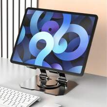 New Carbon Steel Tablet Stand 360° Height Adjustable Rotating Folding Portable Metal Stand - A - View 5