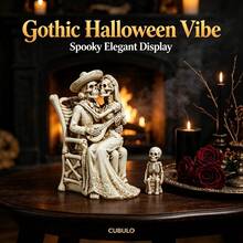 Cubulo 1PC/2PCS Skull Couple Gothic Silicone Resin Mold, Relief Flexible Tear Resistant Silicone, Smooth Easy Demold Casting Mould, Halloween DIY Craft For Gothic Ornament, Spooky Micro Landscape Decor & Handmade Festival Gift - 1PC Skeleton Couple Silicone Mold-wJ0199 - View 5