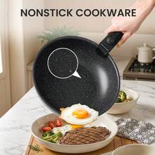 4PCS Non-Stick Cookware Set, Stackable Pots And Pans Set With Detachable Handle, Frying Pan Set With Spoon & Spatula, Removable Handle Kitchen Cookware, Dishwasher And Works On Gas, Electric & Induction Stovetops - View 8