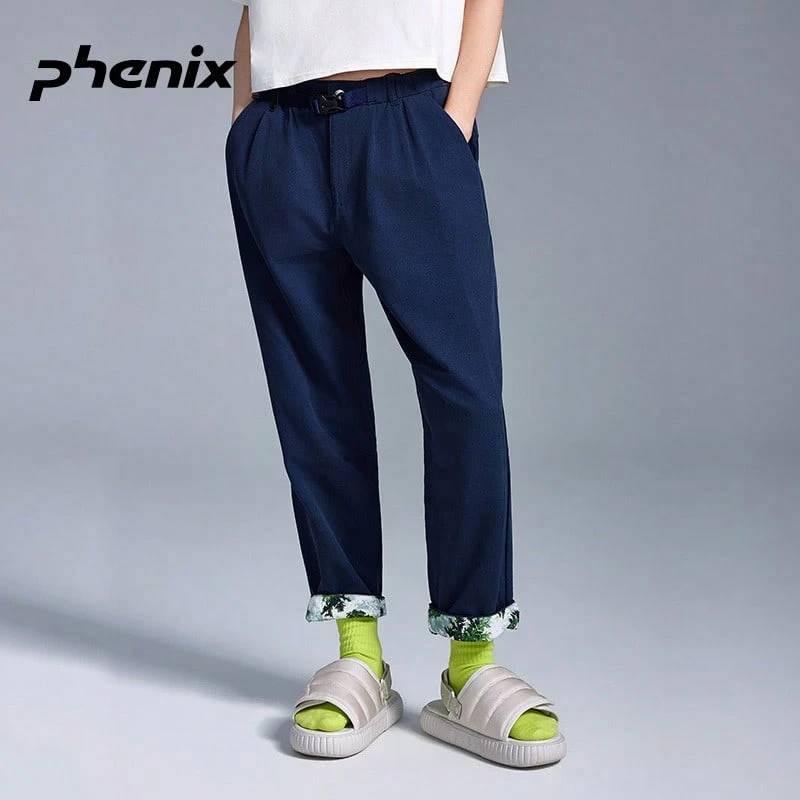Phenix Urban 女款夏季長褲,薄款透氣快乾休閒寬鬆運動九分褲 - 藏蓝色 - 查看 1