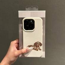 1 pieza Funda protectora de teléfono de TPU con cobertura completa y diseño de patrón de perro salchicha transparente con efecto espacial - Multicolor - Ver 5