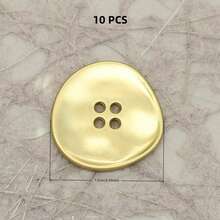10 PCS 11/15/18/20/23mm 11-23mm Vintage Asymmetrical Textured Minimalist Asymmetric Wavy Metal Buttons, Suitable For Shirts, Suits, Asymmetric Stitching, Knit Cardigans, Four-Hole Buttons - Irregular Corrugated Surface - View 19