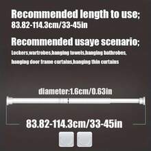 16mm Diameter 83-150cm Drill-Free Thickened Extended Telescopic Rod, Multi-Function Adjustable Rod For Curtains, Door Curtains, Shower Curtains, Support Rod - White - View 13