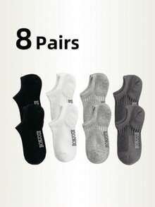 8 Pairs/4 Pairs Boys Socks, Summer Thin Mesh Boat Socks, Solid Color Low-Cut Invisible Socks, Low-Top Short Socks, Breathable And Sweat-Absorbing, Spring/Summer, Ins , Casual Sports Socks, Simple And Versatile - Multicolor - View 13