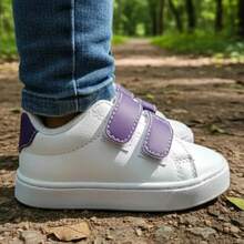 MT Mania de Tenis Tênis Infantil Casual Branco com Roxo Unissex Fechamento em calce facil Confortável Antiderrapante - Roxo - Visão 3