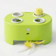 Smart Automatic Cat Whack-A-Mole Toy, Triple Cheese House Interactive Pet Toy With Pop-Up Ball And Hanging Feathers, USB Rechargeable Indoor Kitten Self-Entertainment Toy, Puzzle Hunting Game Toy, Suitable For Single Cat Or Multi-Cat Households - Multicolor - View 8