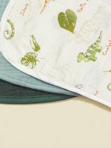6pcs Soft Comfortable Plain Weave Muslin Burp Cloths For Baby Boys & Girls, U-Shaped Bibs & Burp Cloth Set, Pure Cotton Gauze Multi-Use Towels - Multicolor - View 9