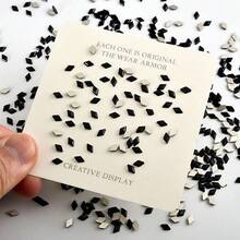 Small Nail Art Rhinestones, Glass Asymmetrical Flat Back Rhinestones, For Nail Art DIY, Phone Cases, Hair Accessories, Mini Jewelry Accessories. - Black-square 3x3mm - View 11