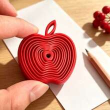 1件 3D列印螺旋可拉伸蘋果造型小雕像，紓壓指尖玩具，聖誕前夕創意禮物 - 紅色 - 查看 6