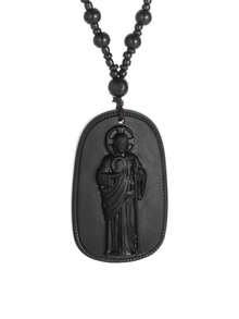 1pc St. Jude Pendant Necklace, Suitable For Daily Wear, Prayer, Baptism, Travel, Holiday Celebration - Style 2 - View 5