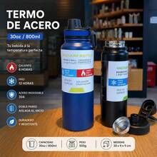 Botella de agua de acero inoxidable con aislamiento al vacío de 800ML, frasco de alta capacidad para hombres y mujeres, apropiado para deportes al aire libre, viajes, bicicleta, senderismo, oficina, automóvil, escuela, fiestas, campamento - Rosa - Ver 5