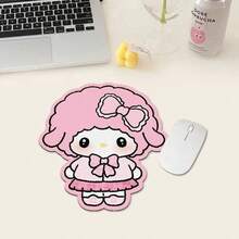 SANRIO 1 Peça Mouse Pad com Formato Assimétrico de Ovelha, Design Personalizado Único com Impressão de Alta Definição, Base de Borracha Antiderrapante e Resistente ao Desgaste, Superfície Suave Compatível com Vários Mouses para Movimento Flexível, Adequado para Casa, Dormitório, Escritório, Trabalho no Computador e Jogos, Presente Divertido para Meninas e Melhores Amigas - A - Visão 1