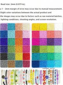 1200/11520/23040pcs 2mm Mini Seed Beads Jewelry Making Kit, For DIY Bracelets, Necklaces, Rings, Earrings, Gifts, Crafts (Size: 2mm/0.787in) - Color Mixing - View 13