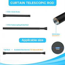 No-Drill Telescopic Rod, Door Curtain Rod, Kitchen Partition Rod, Wardrobe Telescopic Rod, Clothes Drying Rod - 2.2cm Honeycomb Head (Threaded Shank) - View 7