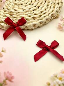 50 piezas/100 piezas Juego de lazos de cinta roja - Adecuado para decoración de envolver regalos, pinzas para el cabello de fiesta de boda, suministros hechos a mano para todas las estaciones - lazo de cinta de 4 cm - Ver 7
