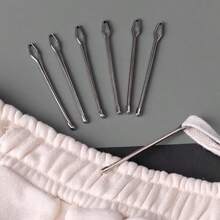 12pcs Drawstring Threader Tool Set, Metal Elastic Cord Threading Needle, Easy Pull Drawstring Replacement Tool For Pants, Hoodies, Shorts Waistbands, Sewing Handmade DIY Clothing Repair Accessories - Needle Threader - View 1