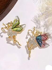 1pc Elegant Exquisite Angel Girl Brooch, Premium Creative Delicate Pin, Versatile Women's Clothing Accessory Decorative Corsage - Angel Girl Brooch - View 4