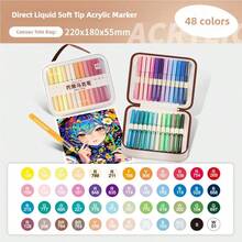 1pc Soft Tip Direct Liquid Acrylic Marker Pen 168 Colors/120 Colors/84 Colors/60 Colors/48 Colors/36 Colors Optional, Storage Bag Packaging, Layerable, Suitable For Colored Pencil Sketching Marker Pens, Suitable For Artist Painting Pens, Used For Making Christmas, Thanksgiving, New Year Gifts, Easter Eggs, Holiday Gifts, Card Making, Metal, Ceramic, Wine Glasses, Halloween Decoration Graffiti Pens, Painting Pens, Coloring Pens - Multicolor - View 15