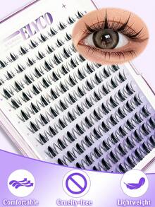 ELYCO10 Transparent Stem False Eyelashes 8-16mm Mixed Length Cartoon Style 120 Clusters Segmented Eyelashes D Curl DIY Self-Application Eyelashes Wet Look Sharp Anime Style Single Cluster Eyelashes With 0.05mm Ultra-Thin Invisible Stem Single Cluster Eyelashes Segmented Eyelashes False Eyelashes - D - View 2