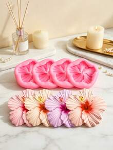 4pcs Hibiscus Flower Silicone Mold, Featuring 3D Hibiscus Flower Design, Perfect For Making Handmade Soap, Plaster, Clay, And Resin. Ideal For Occasions Like Valentine's Day, Easter, Mother's Day, And Weddings. - 4pcs Flowers - View 9