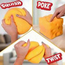 1pc Squeezable Cheese Blocks - Malleable Slow Rebound Handmade Squishy Balls, Stress Relief Toys | Adult Finger Sensory Toys-Squishy-Squishys-Squishies-Squishy Toys-Crunchy Squishy - Multicolor - View 11