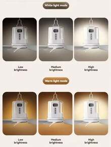 1pc Mini Rechargeable Ceiling Hanging Fan,4 Wind Speed Adjustable Tent Fan With Warm White RGB Lighting,Quiet Camping Fan For Tent, Dorm, Travel - 1 - View 10