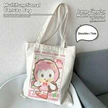 Cute Sonic The Hedgehog Canvas Tote Bag, Cartoon Character Shoulder Handbag, Reusable Large Capacity Shopping Bag For Students Daily Use Asmodee - Multi-color - View 8