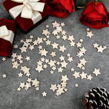 100-Piece Mini Wooden Stars In Mixed Sizes 10/12/15/20mm, Scatter Decor Stars For DIY Crafts, Table And Christmas Decoration - 100Pcs - View 6