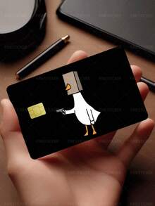 1pc Funny Cartoon Official Credit Card Sticker Privacy Protection Card Skin, Silly Goose Holiday Gift PVC Material Anti-Fingerprint Anti-Scratch Wear-Resistant Card Sleeve Skin, Suitable For Chip Card, Bank Card, Credit Card, Transit Card, Student Campus Card Personalized DIY - Multicolor - View 9