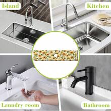 1pc Sunflower Pattern Rubber Faucet Splash Guard, Bathroom Faucet Splash Pad, Mud Guard, Moisture-Proof Non-Slip Faucet Pad, Kitchen Countertop Accessory. Protect Your Kitchen Countertop. - Multicolor - View 8