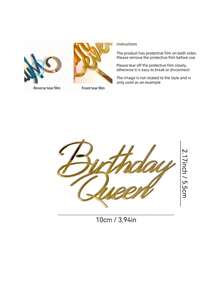 1件/3件/5件「Birthday Queen」PMMA蛋糕插牌，現代字母蛋糕裝飾，生日派對蛋糕裝飾禮物，蛋糕裝飾，蛋糕插牌裝飾，烘焙裝飾，烘焙用品，蛋糕用品，廚房必需品，節日禮物 - 彩色 - 查看 7