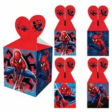 1set/12pcs Hero Style Heart-Shaped Premium Paper Candy Gift Boxes, Foldable Decorative Gift Boxes, Square Paper Gift Boxes For Snack And Candy Packaging, Ideal For Birthday Celebrations, Theme Home Parties, Indoor Gatherings, Costume Theme Events, Table Centerpiece Decoration, Giveaways And Holiday Party Atmosphere Decor - Multicolor - View 7