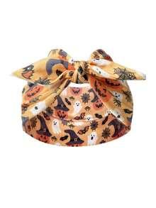 1 pieza Diadema de Halloween estilo europeo & americano con rosa y calavera, pañuelo para la cabeza de fiesta de baile, accesorio para el cabello de festival de fantasmas y no muertos - Multicolor - Ver 6