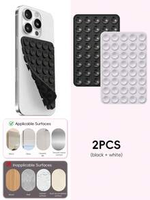 Double-Sided Silicone Suction Cup Phone Holder, Reusable Waterproof Non-Slip Phone & Tablet Suction Mount, Hands-Free Phone Stand, Suitable For Mirror, Glass, Tile, Self-Adhesive Phone Holder, For Makeup, Shower, Cooking, Video Recording - Multicolor - View 32
