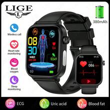 LIGE New Smart Watch, Blood Pressure, Heart Rate, Blood Oxygen Detection, IP68 Waterproof, 100+ Sports Modes, Activity Tracking, Voice Assistant, Multi-Function Health Watch - Black - View 14
