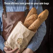 500pcs Ins Style Kraft Paper Handmade Label Stickers Roll, 1 Inch Round, 9 Rotating Patterns, English "Homemade With Love", Perfect For Handmade Sellers, Baking Packaging, Jam Glass Jars, Handmade Soap, Gift Box Seals, Gift Favors, Small Shop Packaging - Multicolor - View 3