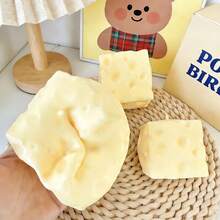 1pc Squeezable Cheese Blocks - Malleable Slow Rebound Handmade Squishy Balls, Stress Relief Toys | Adult Finger Sensory Toys-Squishy-Squishys-Squishies-Squishy Toys-Crunchy Squishy - Multicolor - View 7