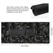 1pc New Japanese Style Cloud Mouse Pad, Cute Black Desk Mat, XXL Large Gaming Mouse Pad, Non-Slip Rubber Laptop Accessory, Home Office Gaming Desktop Use - View 10