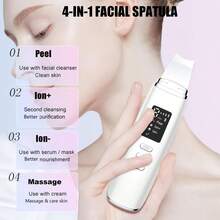 4-In-1 Facial Skin Scrubber, Home Use Pore & Surface Oil Cleanser, Multi-Mode Skincare Auxiliary Tool, USB Rechargeable Portable Beauty Care Device - Multicolor - View 3