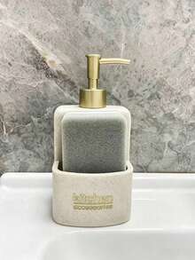 1pc 350ml Soap/Lotion Dispenser Bottle With Sponge Holder, Kitchen Accessory - A - View 6